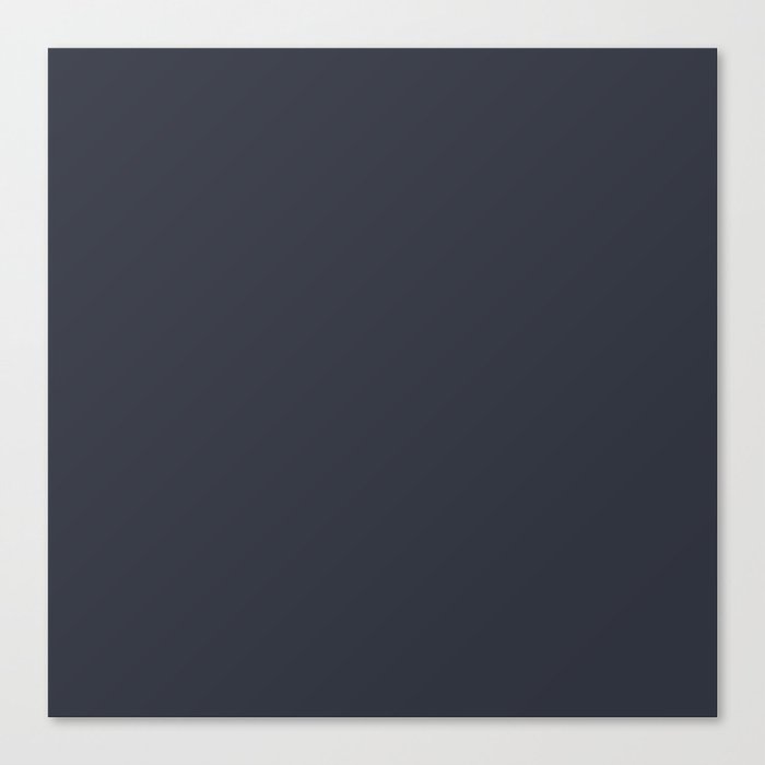 After Midnight deep naval blue solid color modern abstract pattern  Canvas Print