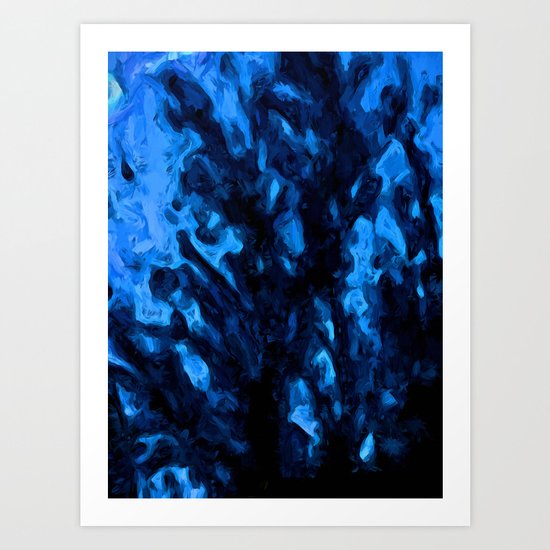 Black Branches in the Blue Wind Art Print