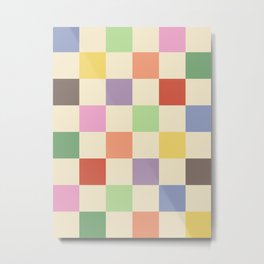 Colorful Checkered Pattern Metal Print