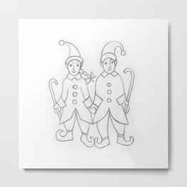 Two Elfes Metal Print | Drawing, Ink Pen 