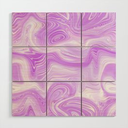 Aesthetic Soft Lilac Crystal Marble Wood Wall Art