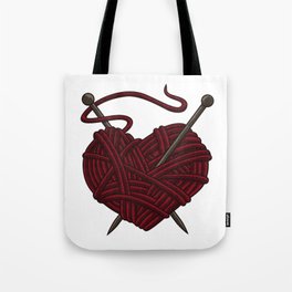 I Love Knitting | Wool Needle Heart Sewing Craft Tote Bag