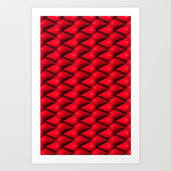 Red Tear Drop Pattern Art Print