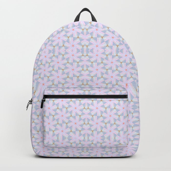 The Spiral Flower Pink and Blue Geometric Art based on Hummingbird Photography Backpack