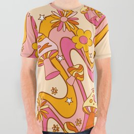 Trippy mushroom psychedelic All Over Graphic Tee