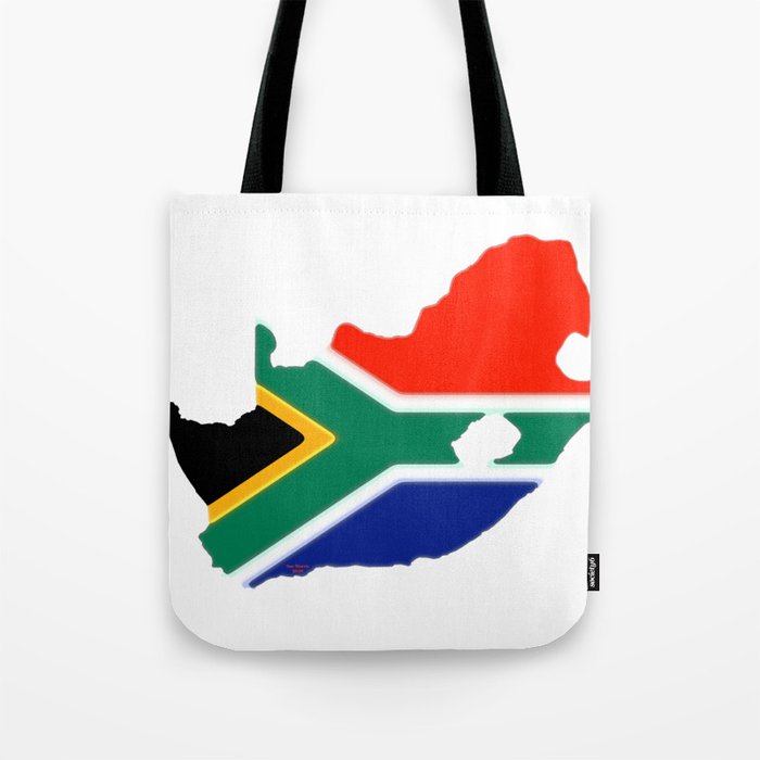 South Africa Map With African Flag Tote Bag By Havoc
