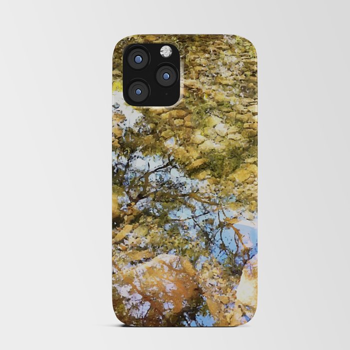 Reflection, lake, trees, pebbles, sparkle, shine, summer, river, aqua, water, spring, holiday, xmas, nature, adventure, rocks, sun, exotic, tropical, blue, turquoise, tan, tree iPhone Card Case