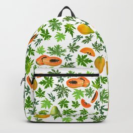 Papaya and leaves - Orange, yellow and green Backpack