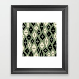 Floating Lanterns 633 Black Green and Beige Framed Art Print