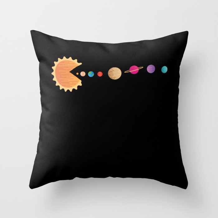 Funny Sun Planets - Outer Space Galaxy Solar System Throw Pillow