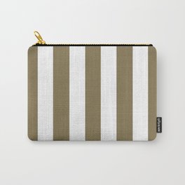 Gold Fusion grey - solid color - white vertical lines pattern Carry-All Pouch