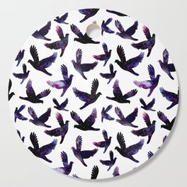 Galaxy Watercolor Birds Freedom Pattern Cutting Board