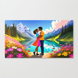 Humanity Eye Contact By A Couple Begins The Journey Canvas Print