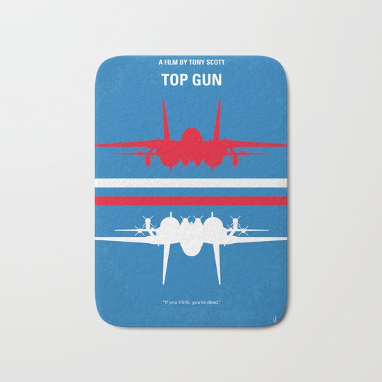 No128 My TOP GUN minimal movie poster Bath Mat