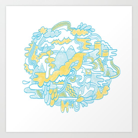 Spaghetti Mountain Art Print