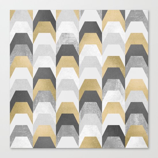 Stacks of Gold and Grey Canvas Print