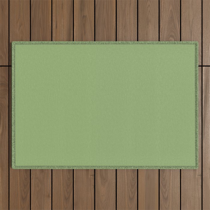 Olivine light pastel green solid color modern abstract pattern  Outdoor Rug