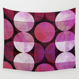 fashionable red pink grunge circle pattern Wall Tapestry