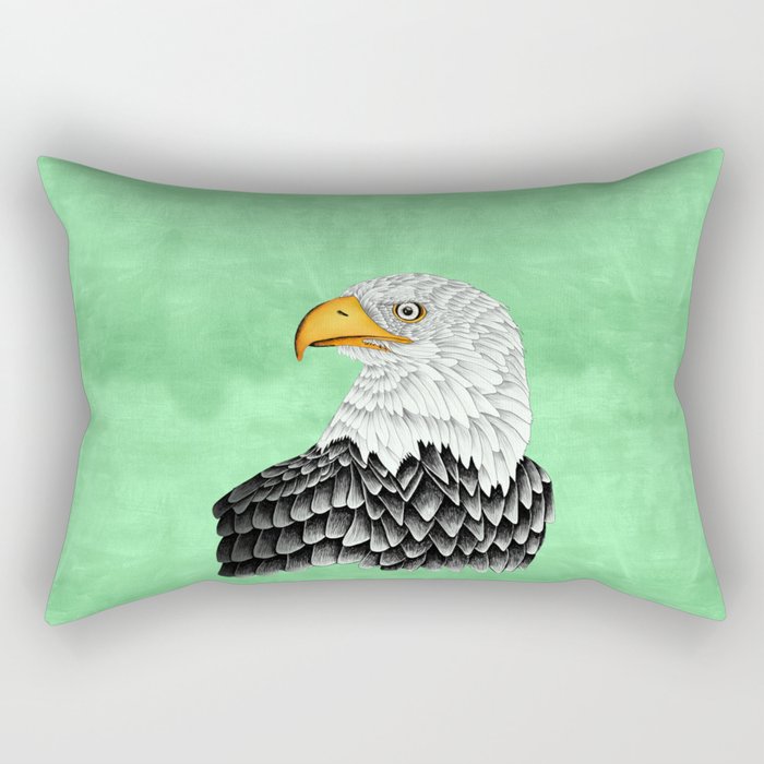 Bald eagle drawing Rectangular Pillow