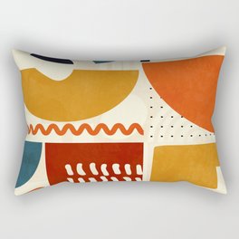 mid century shapes geometric abstract color 2 Rectangular Pillow