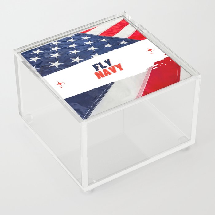 A well-design logo of "Fly Navy" Acrylic Box