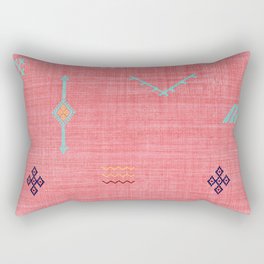 Cactus Silk Pattern in Pink Rectangular Pillow