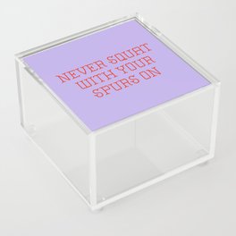 Cautious Squatting, Red and Lavender Acrylic Box