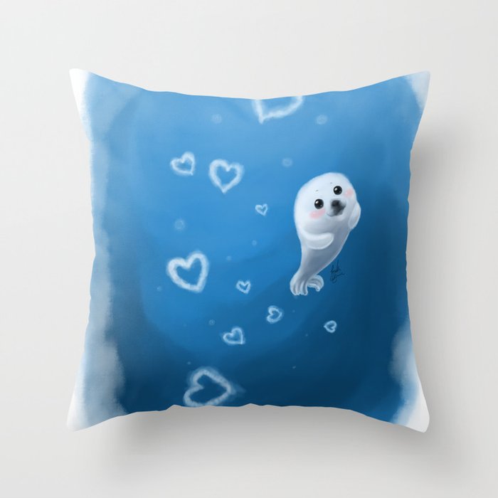 Love, From Baby Seal Throw Pillow
