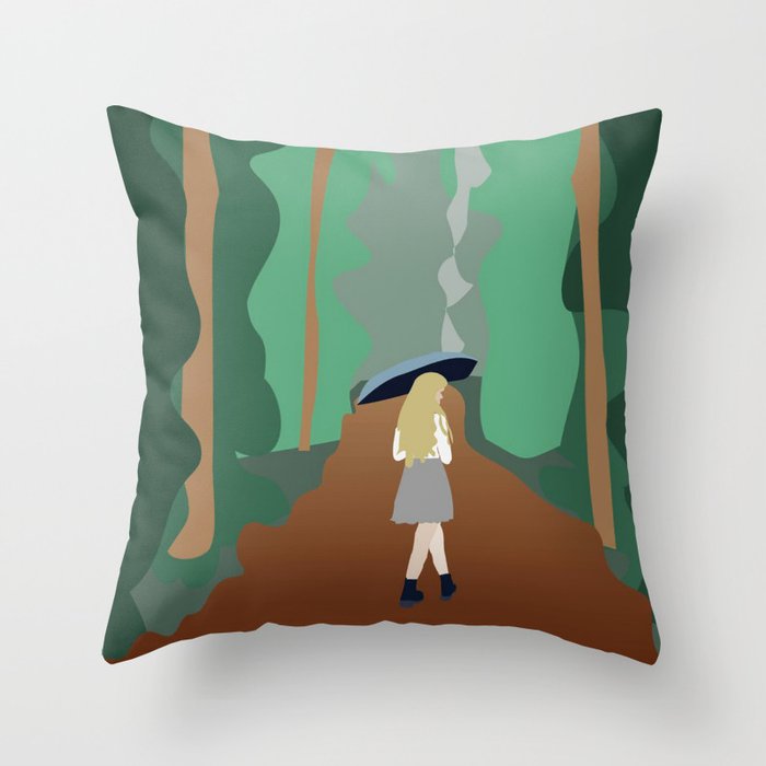 mika in the woods Throw Pillow