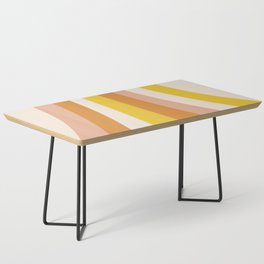 70s Retro Style Abstract Rainbow in Yellow, Orange, Pink and Cream Coffee Table