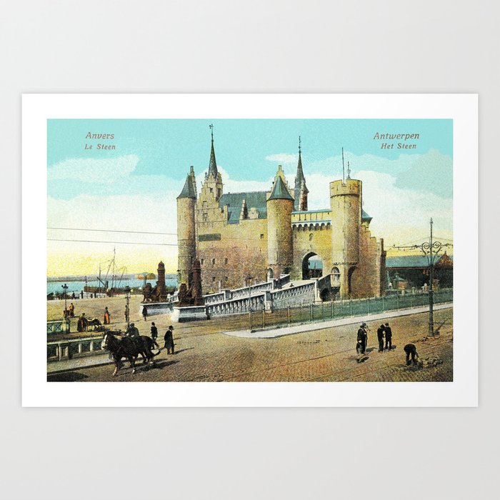 Antwerpen Antwerp Steen medieval castle Art Print