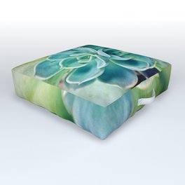 Blue Succulent Outdoor Floor Cushion | Digital, Rosette, Cactus, Echeveria, Color, Garden, Succulent, Blue, Photo, Trending 