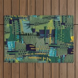 The Abstract Quilt- Paper Collage  Outdoor Rug