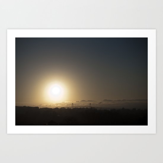 Muted Sunset Over Newport Bridge Art Print