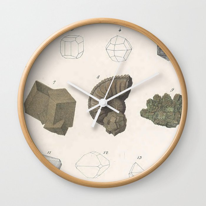 Pyrite Crystals Wall Clock