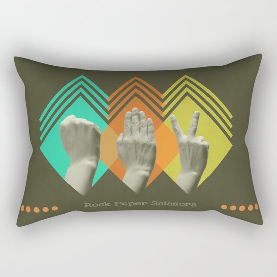 rock paper scissors Rectangular Pillow