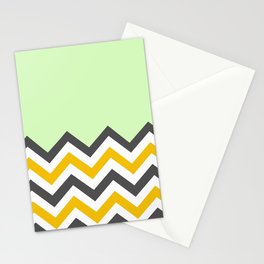 Color Blocked Chevron 13 Stationery Cards