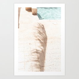 Palm Shadow | pool summer tree travel photography blue water art Art Print