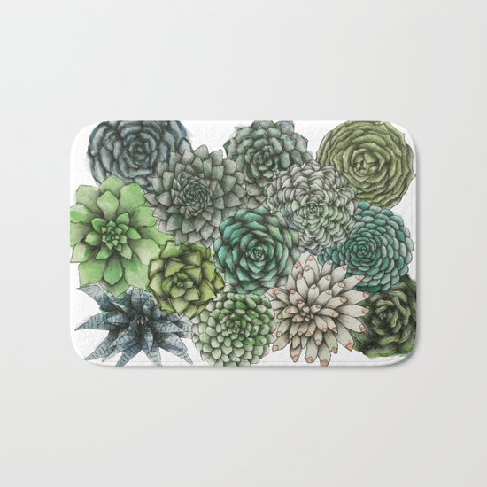 An Assortment of Succulents Bath Mat