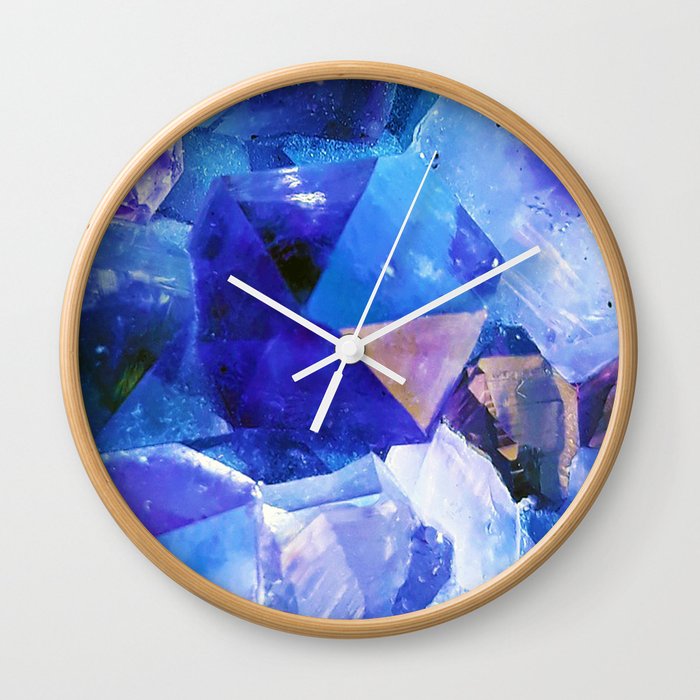 Blue Crystals Wall Clock
