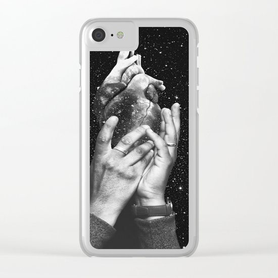 Heart says hold on Clear iPhone Case