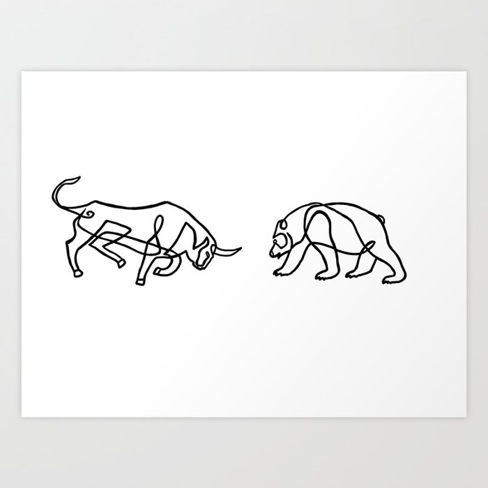 picture Bull Vs Bear Artwork bull vs bear art print by takenothingserious