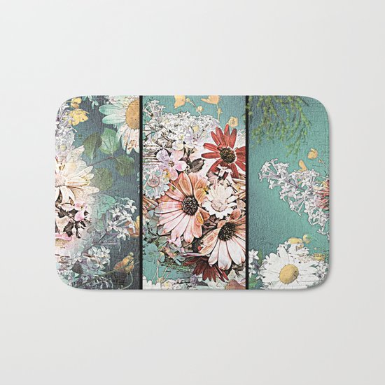 Pastel Bohemian Floral Bath Mat