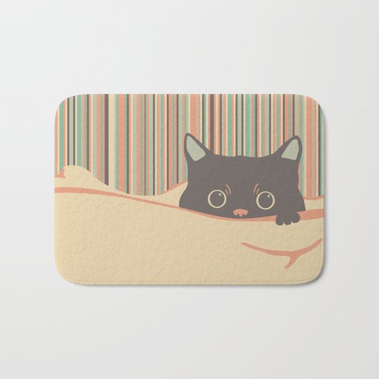 Kitty in the blanket Bath Mat