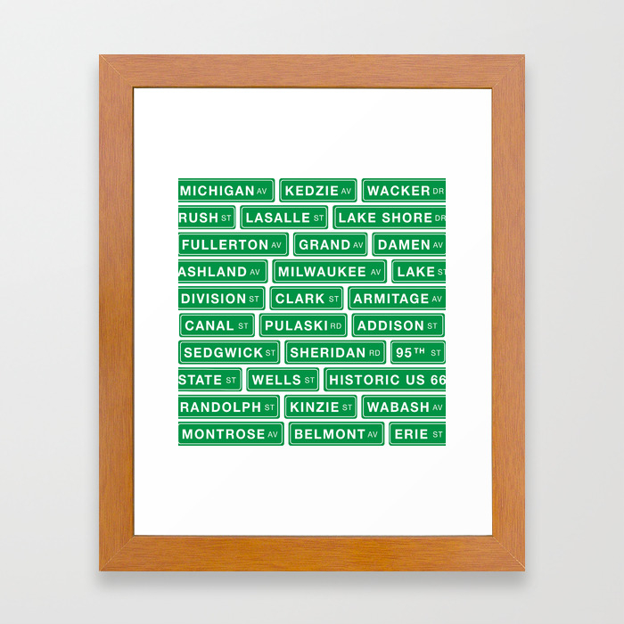 Famous Chicago Streets Chicago Street Signs Framed Art Print By