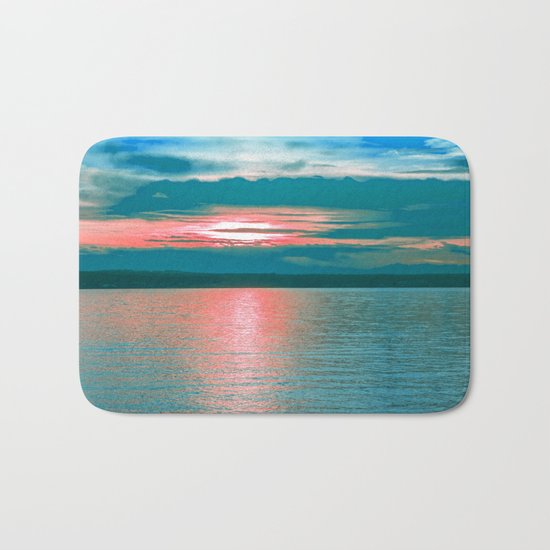 Sunset at Sea III Bath Mat