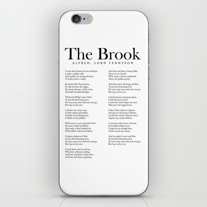 The Brook - Alfred, Lord Tennyson Poem - Literature - Typography Print 1 iPhone Skin