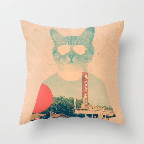 Cool Cat Throw Pillow