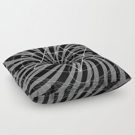 Metatron's Cube Grayscale Spiral of Light Floor Pillow