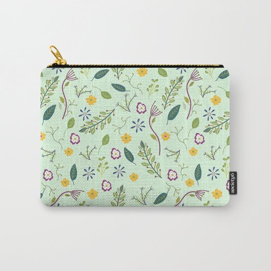 Floral Greenery Pattern I Carry-All Pouch